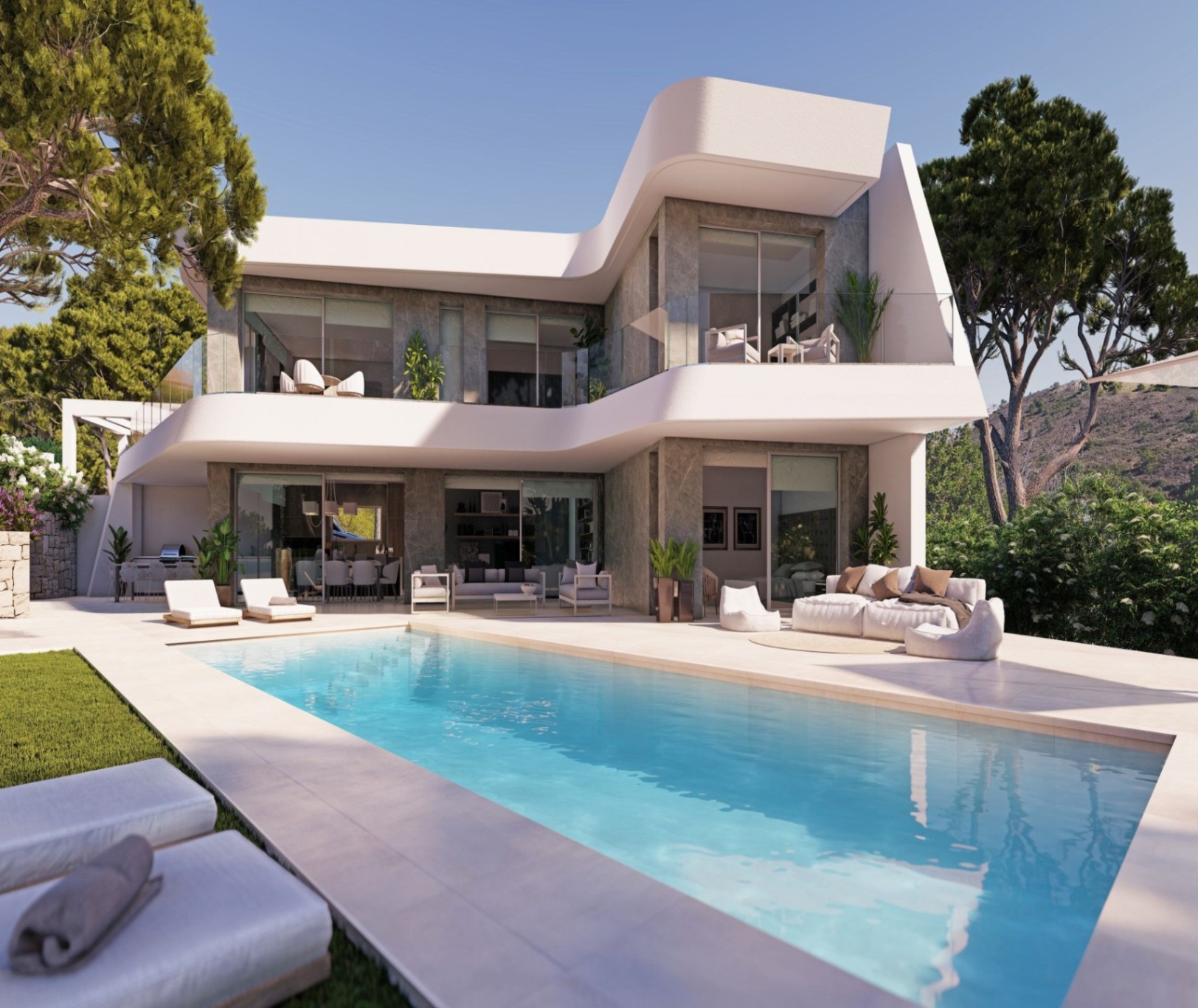 Moderne villa met uitzicht op zee te koop in Moraira